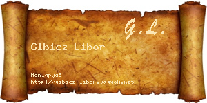 Gibicz Libor névjegykártya